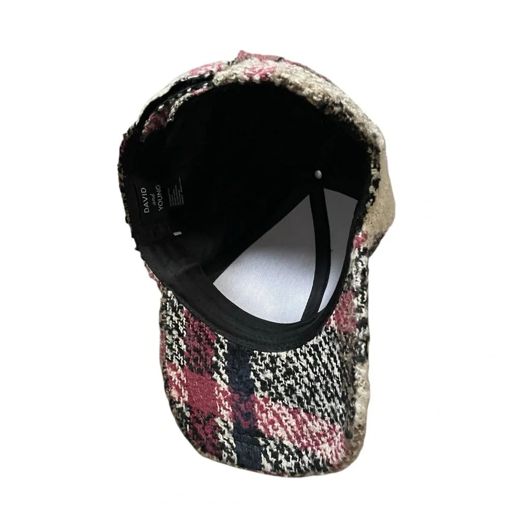 David and Young Tweed Cap - Black, Pink, Cream
